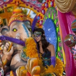 The all-new ÒElegance of IndiaÓ float at Universal OrlandoÕs 2013 Mardi Gras parade celebrates the magic of Bollywood, complete with exotic fabrics and hypnotic dances of color and light.