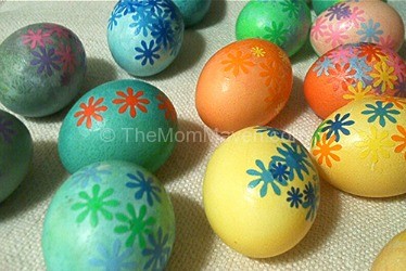 decoupaged Easter eggs