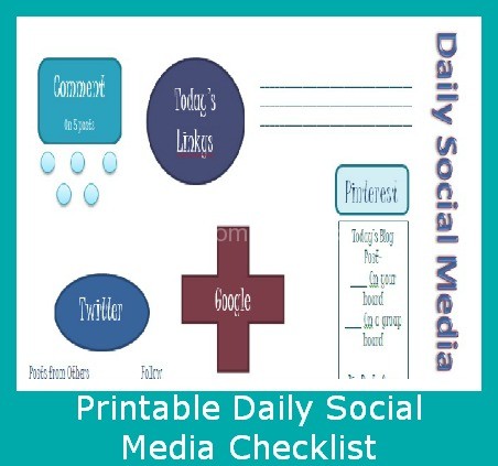 Printable Daily Social Media Checklist