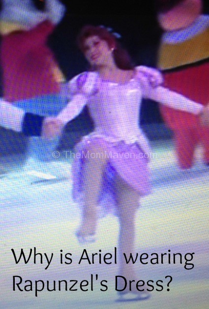 Ariel wearing Rapunzel's dress in Disney on Ice