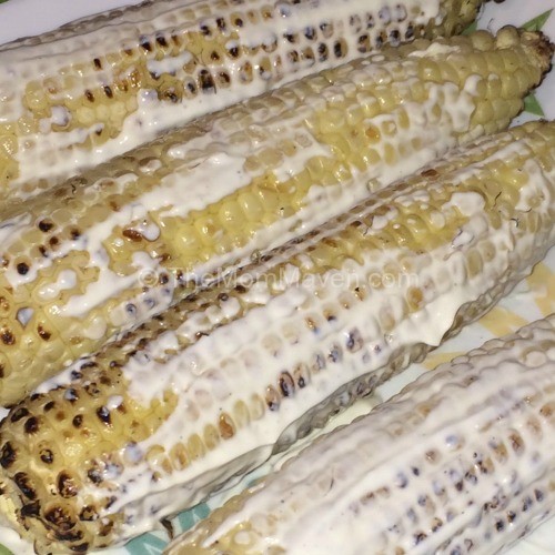 Slathered with Sauce-Mexican Grilled Corn-TheMomMaven.com