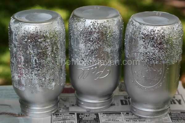 how to make glitter mason jars-wedding wednesday-themommaven.com