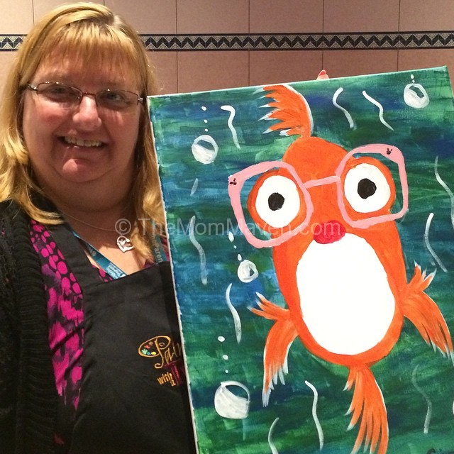I painted a goldfish at Painting with a Twist at Niche Parent Conference 2014