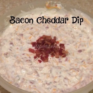 Bacon Cheddar Dip perfect for the Super Bowl or any party you might be throwing.