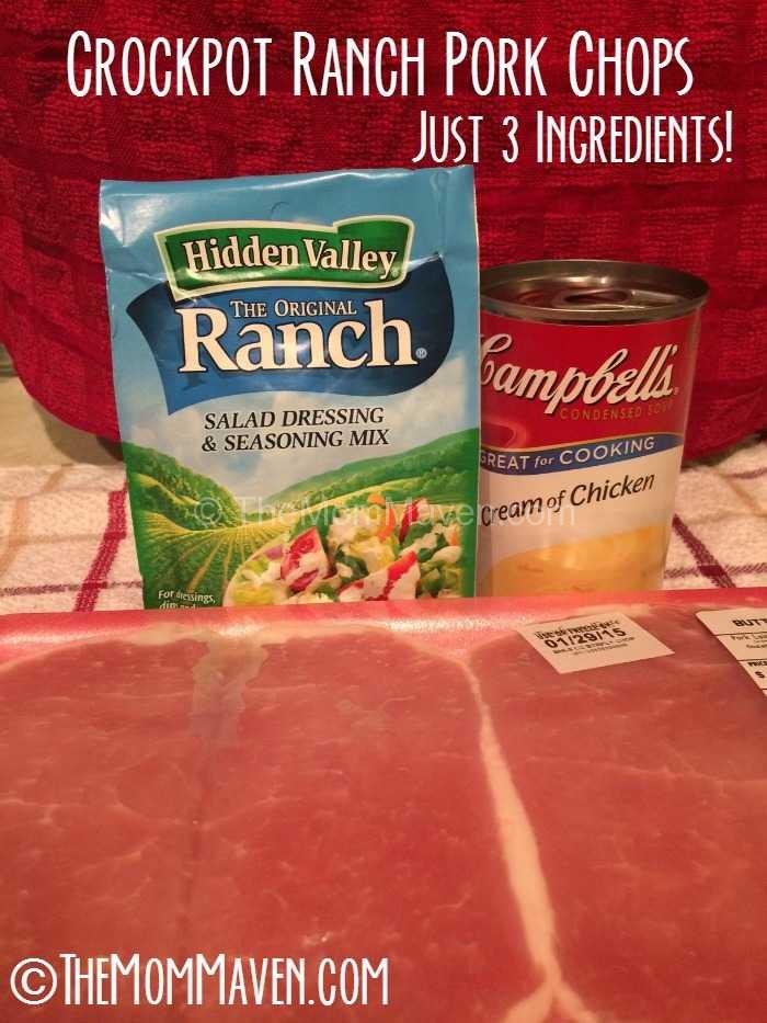 Crockpot Ranch Pork Chops recipe-only 3 ingredients!