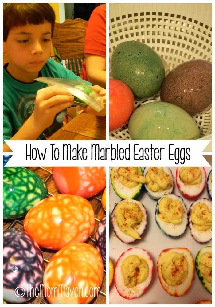 How to Make Marbled Easter Eggs collage