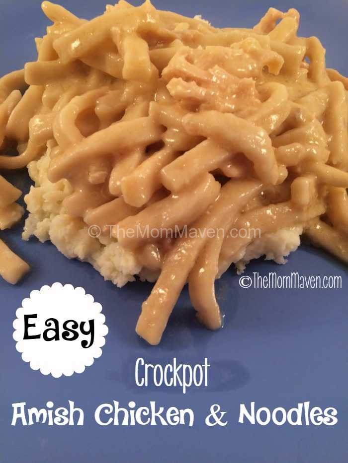 Easy crockpot Amish Chicken and Noodles-comfort food at its finest