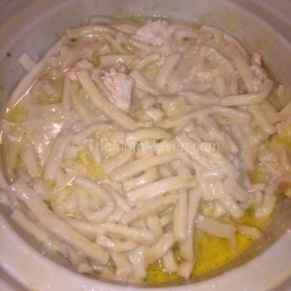 In the crockpot-Crockpot Amish Chicken and Noodles
