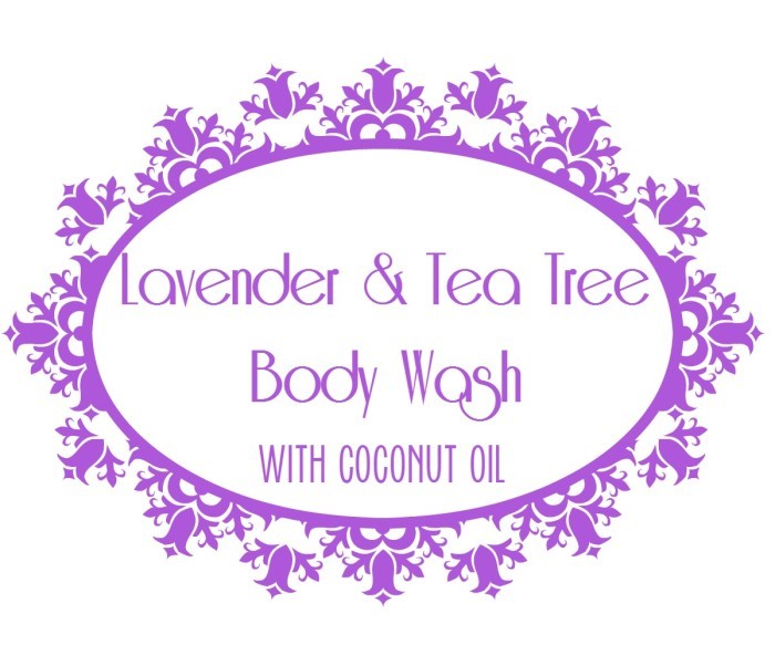 lavender and tea tree body wash label