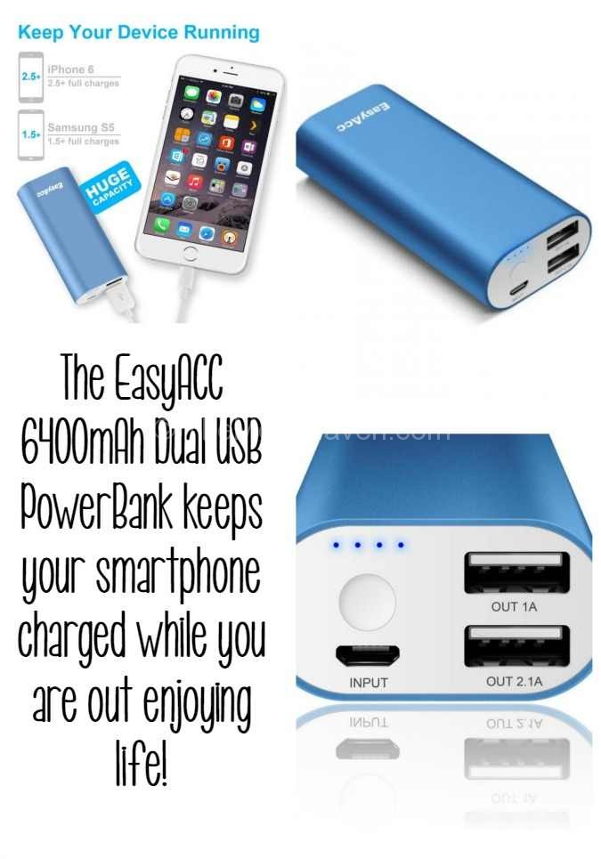 The EasyAcc PowerBank keeps you charged