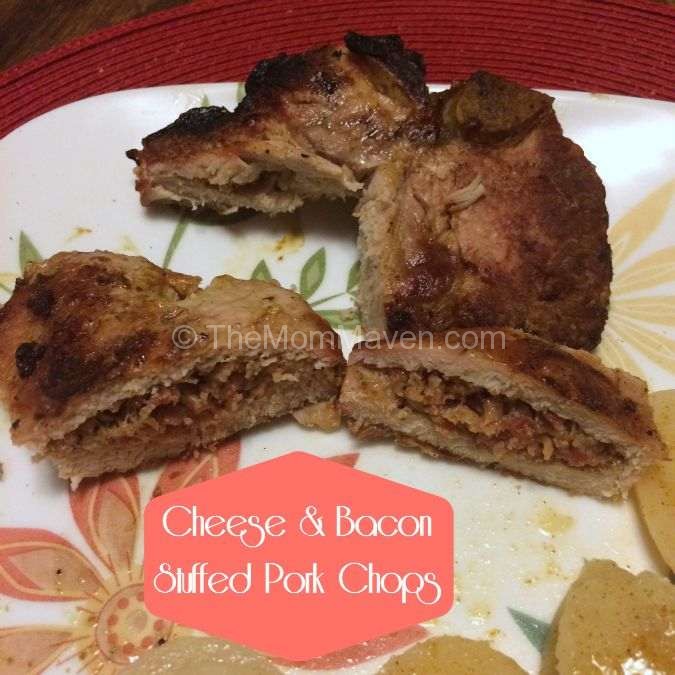 Cheese and bacon stuffed pork chops recipe
