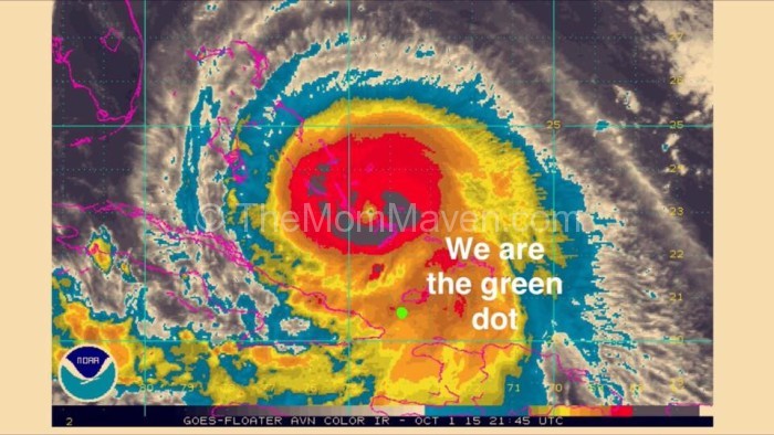 We are the green dot. Cruising in Hurricane Joaquin.