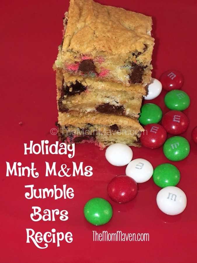 Holiday Mint M&Ms Jumble Bars cookie recipe