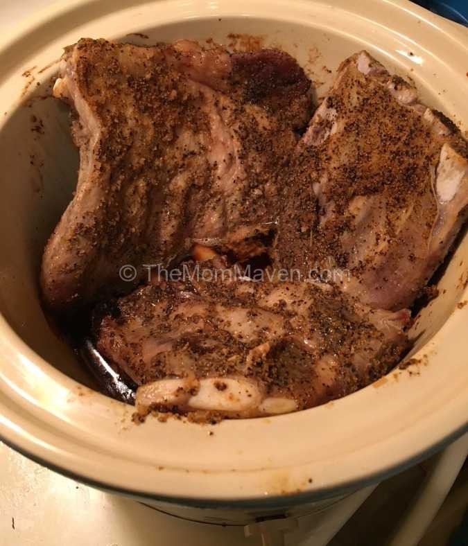 Carolina Barbecue ribs in the crockpot