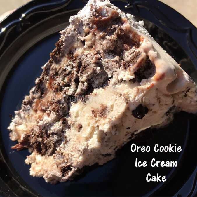 Slice of Oreo Cookie Ice Cream Cake