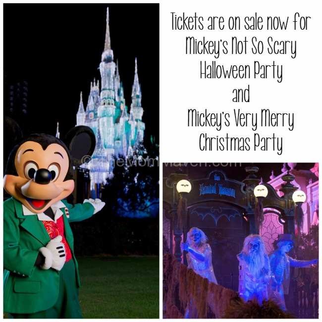 Tickets on sale now Mickey's Not so scary Halloween Party and Mickey's Very Mery Christmas Party walt disney world