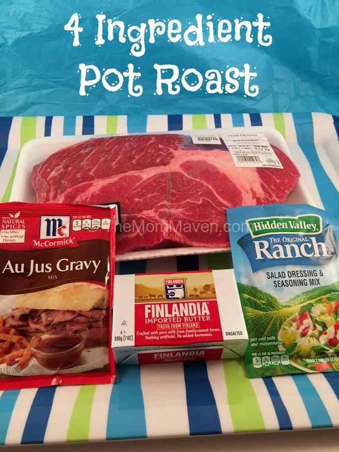 This 4 Ingredient Pot Roast recipe takes seconds to put together then it cooks all day.