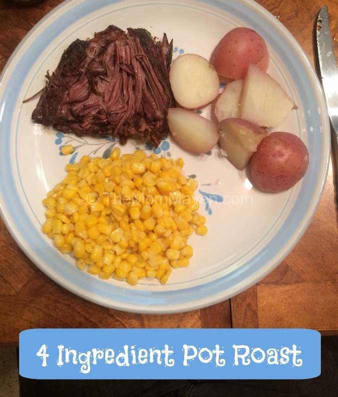 This 4 Ingredient Pot Roast recipe takes seconds to put together then it cooks all day.