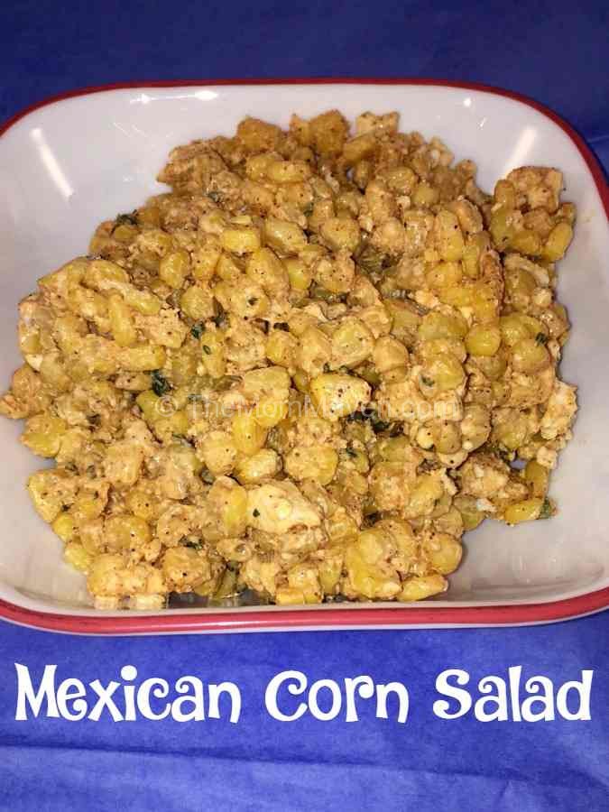 This Mexican Corn Salad recipe brings the flavors of Mexican Street Corn indoors for year round enjoyment.
