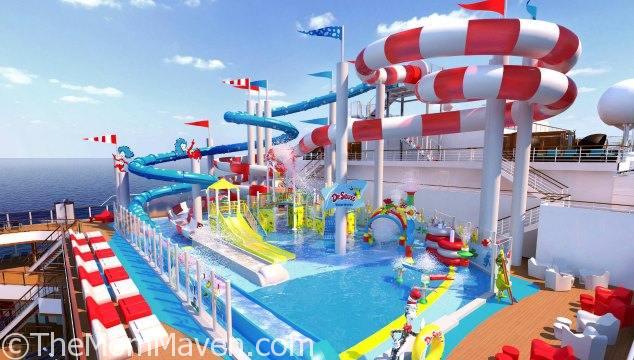 Carnival Cruise Line’s newest ship, the 133,500-ton Carnival Horizon, will be the first in the fleet to feature Dr Seuss WaterWorks, a vibrant water park inspired by the whimsical world and words of the legendary children’s author.