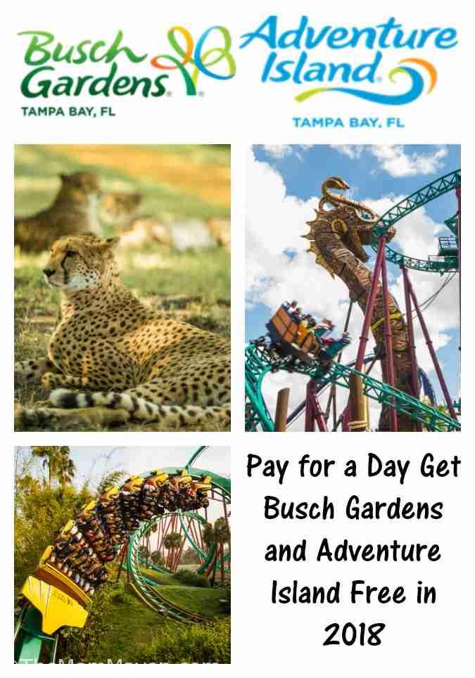 The two-park Fun Card offers unlimited admission to Busch Gardens Tampa Bay through Dec. 31, 2018 and to Adventure Island through the 2018 season.