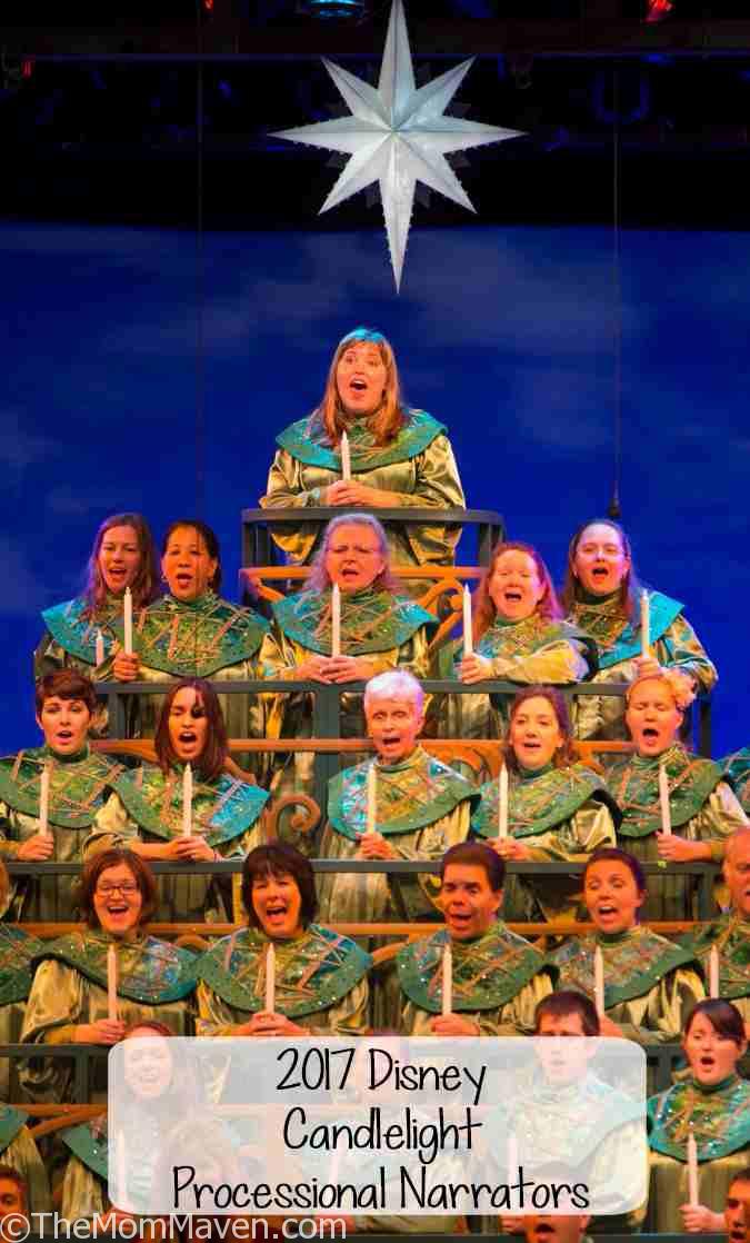 The Candlelight Processional at Epcot is an amazing, Biblical account of the Christmas story with a celebrity narrator, mass choir, and a 50 piece orchestra.