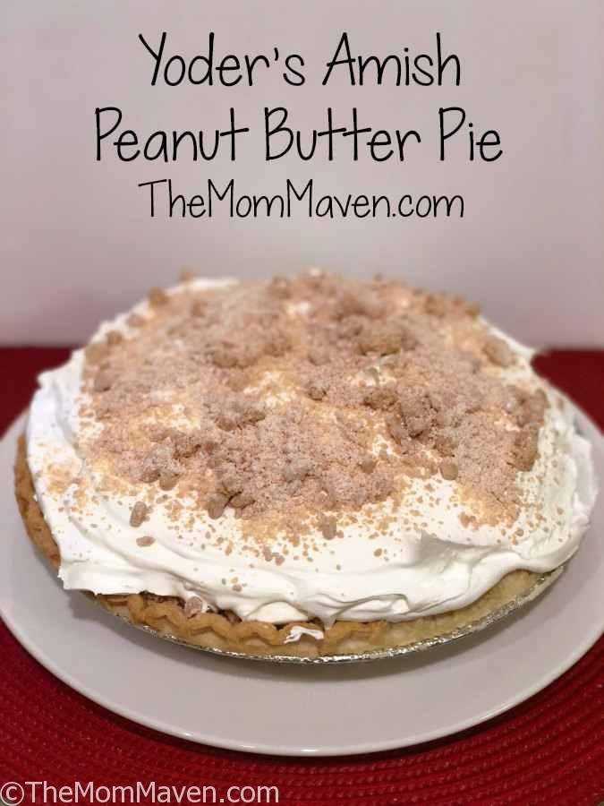 Yoder's Amish Peanut Butter Pie is a classic, light pudding pie with peanut butter crumbles. It is a perfect treat for the whole family.