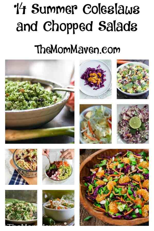 Looking for some new, refreshing summer side dishes and salads? Here are 14 summer coleslaw and chopped salad recipes for you to enjoy.. #recipes #summerrecipes #coleslawrecipe #choppedsalads