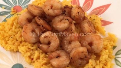Grilled shrimp with Yellow Rice