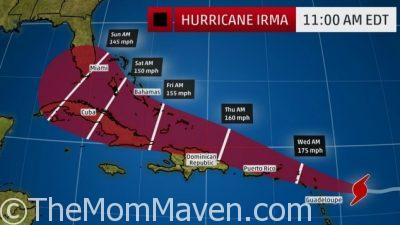 Hurricane Irma 11am on September 5, 2017