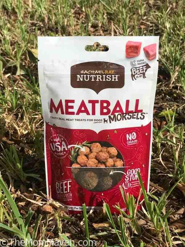 The Rachael Ray Nutrish Meatball Morsels, Beef, Chicken & Bacon Recipe Dog Treats are cooked to taste like a homestyle meatball – just like Rachael would make in her own kitchen