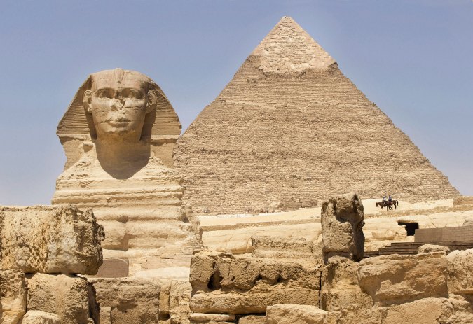 Egyptian Pyramid and Sphinx as seen on an Adventures by Disney vacation.