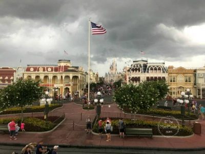 Main Street USA on a rainy day at Disney world