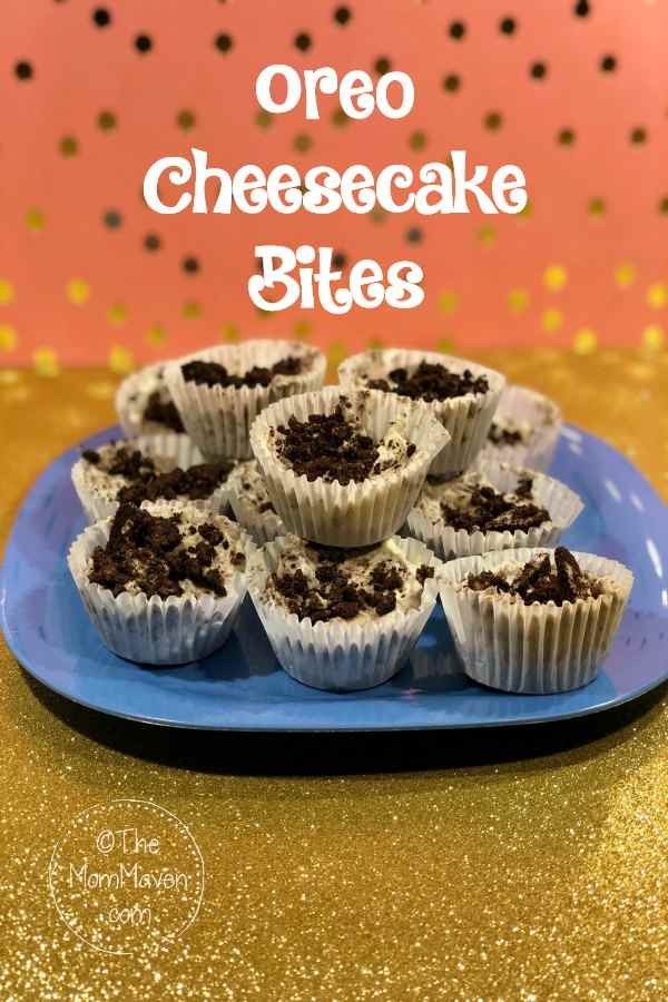 This easy, no-bake Oreo Cheesecake bites recipe comes together quickly but should be refrigerated for at least 6 hours before serving.