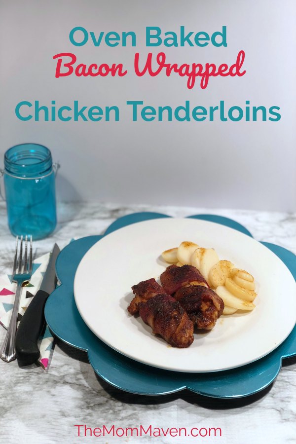 Looking for an easy and delicious weeknight dinner? My Oven Backed Bacon Wrapped Chicken Tenderloins are a great addition to your monthly meal plan!