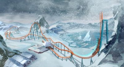 Making its debut in spring 2022, riders will shiver through family friendly adventures on SeaWorld Orlando’s first launch coaster: Ice Breaker.
