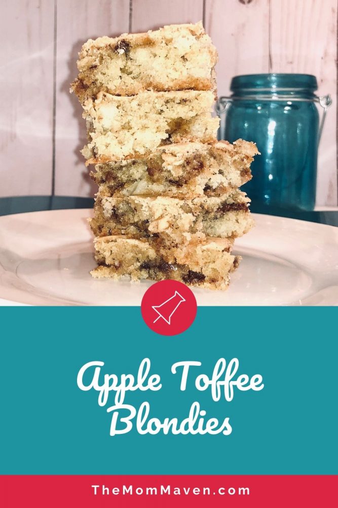 This apple recipe is easy to make. the Apple toffee blondies are rich and chewy, studded with pieces of apple and toffee bits.