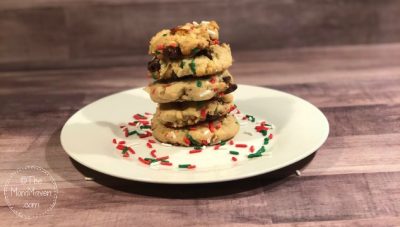 The kids love helping crush up the potato chips and pretzels for this sweet and salty Santa's Trash Cookies recipe.