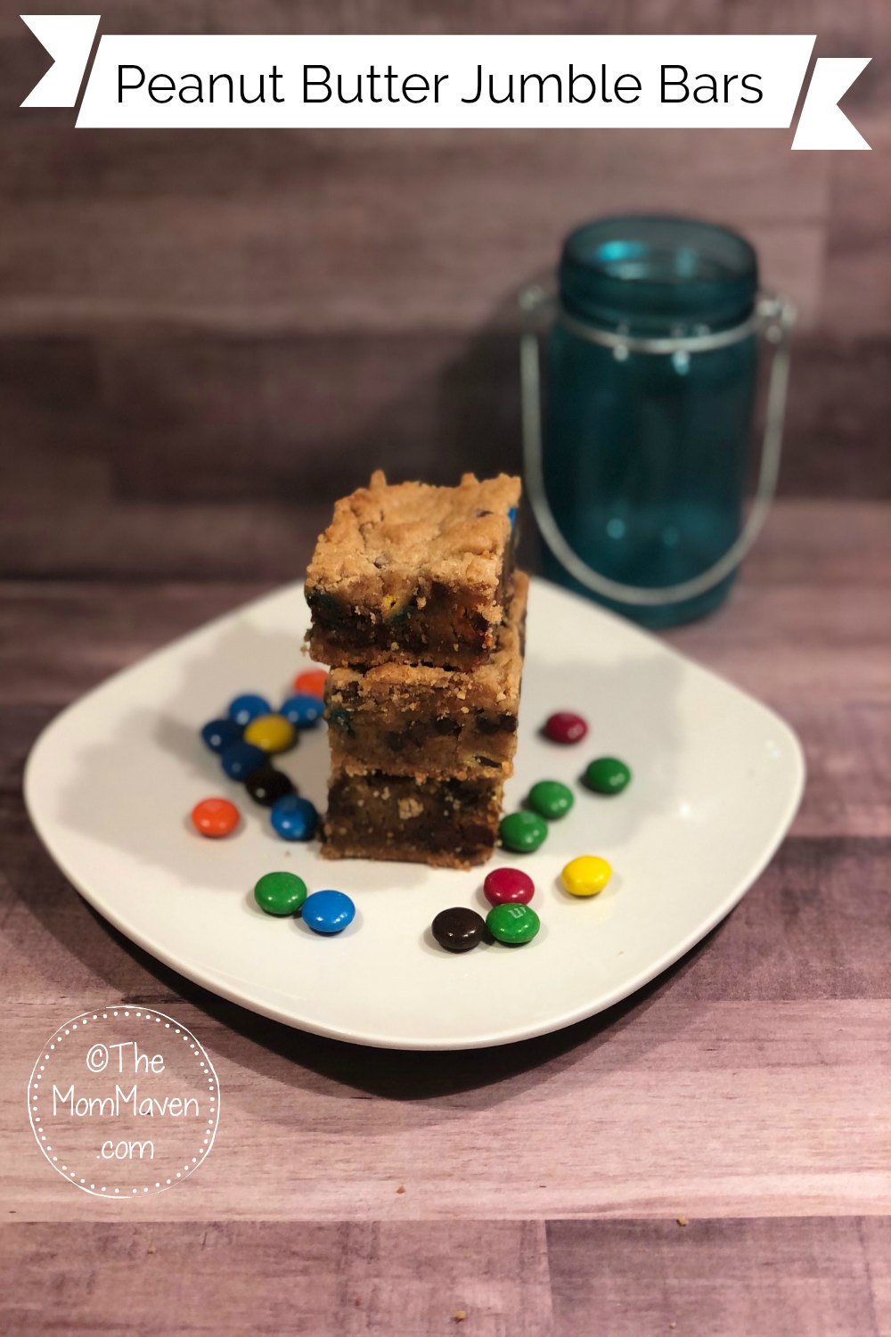 These delicious, easy to make, Peanut Butter Jumble Bars are the perfect after school or anytime treat.