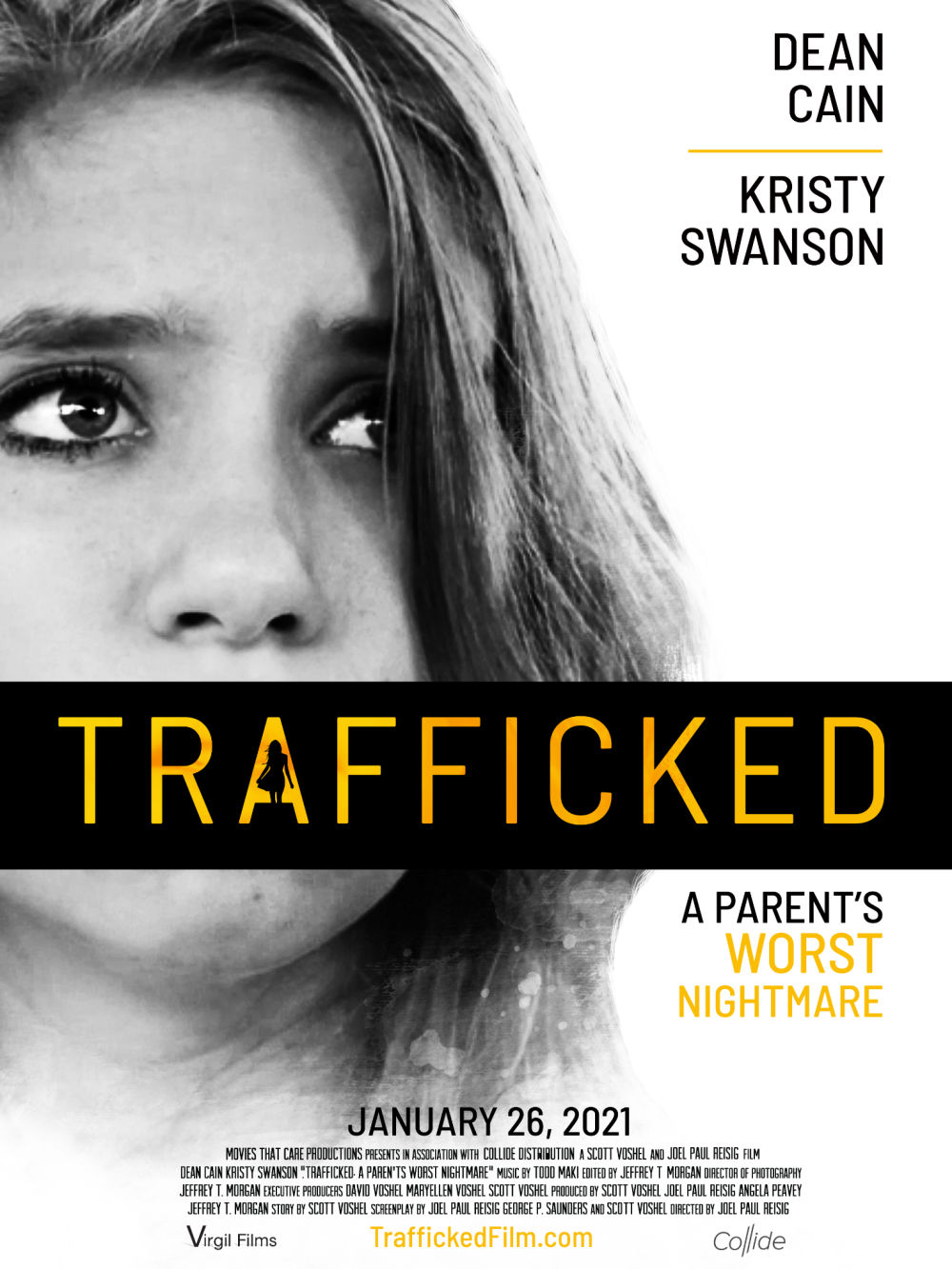TRAFFICKED is based on actual stories of American families who have had their lives uprooted after a child has been abducted and trafficked.