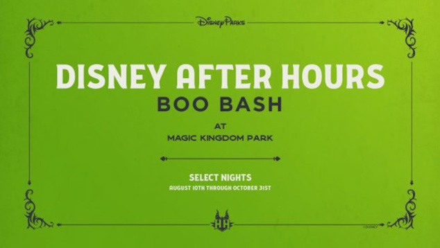 Walt Disney World has announced Disney After Hours BOO BASH will be coming to the Magic Kingdom on select nights from August 10- October 31, 2021.