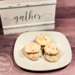 We call these Confetti Cloud Cookies because these cookies start with a confetti cake mix base and they look and have the texture of clouds without being too sweet.