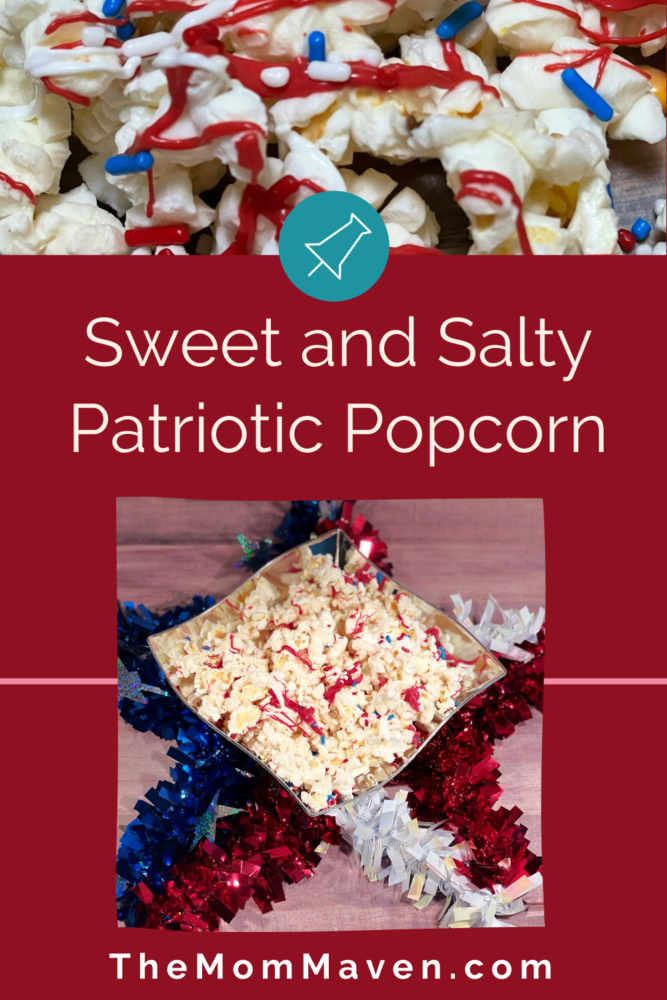 Easy Sweet and Salty Patriotic popcorn