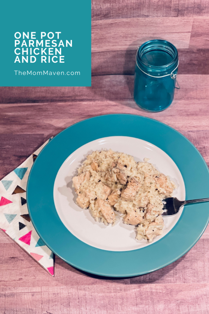 This easy and delicious one pot Parmesan chicken and rice meal is perfect for a week night dinner and clean up is simple!
